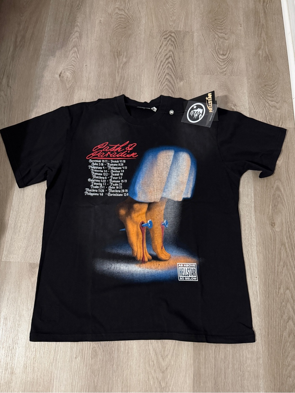 Hellstar Black Graphic Short Sleeve Tee - Path & Paradise Design